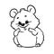 Little hamster animal character coloring page