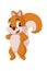 A little happy small orange squirrel with blue eyes design animal cartoon