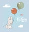 Little hare with balloon