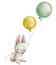 Little hare fly with balloon.