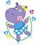 little hippopotamus girls dress with polka dots