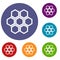 Little honeycomb icons set