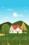 Little House Hill Beautiful Summer Rural Nature Landscape Gift Card