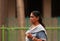 Little India, Singapore-2008.Portrait unknown Indian woman walking down the street.