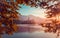 Little Island with Catholic Church in Bled Lake, Slovenia at Sunrise