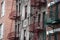 Little italy new york buildings fire escape ladders stairway