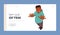 Little Kid Childhood Landing Page Template. Happy Black Boy Looking Up and Waving Hands. Cheerful Friendly Child