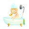 Little Kid Girl Taking a Shower Bath