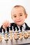 Little kid opening chess game