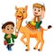 Little kid riding camel