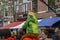 Little Kid On The Shoulders Of His Father During Kingsday At Amsterdam The Netherlands 27-4-2019