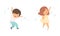 Little Kids Dancing to Music Rhythm and Singing Vector Set