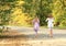 Little kids - girls walking barefoot