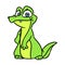 Little kind green crocodile illustration cartoon