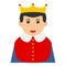 Little King Avatar Flat Icon Isolated on White