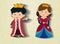 Little king and queen cartoon character