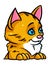 Little kitten portrait animal character cartoon illustration