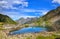 Little lake with beautiful color of water in Siberia