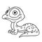 Little lizard character animal smile big eyes illustration cartoon contour coloring