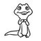 Little lizard coloring page cartoon illustration