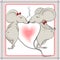 Little love mouse kissing