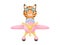 Little lynx wearing aviator goggles flying an airplane. Funny baby character flying on plane for greeting card, baby shower,