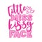 Little Miss Kissy Face - funny phrase with hearts.