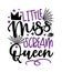 Little miss scream queen - funny saying for Halloween. Cute spider and crown.