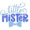 Little Mister - Text style illustration text for clothes.