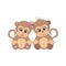 little monkeys boy and girl cute sit side by side snuggled up to each other toddlers