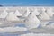 Little mountains of salt in Salar de Uyuni, Bolivia