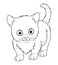 Little Munchkin Cat Cartoon Animal Illustration BW