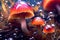 Little mushrooms. Mesmerizing macro photography. Beautiful illustration picture. Generative AI