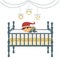 Little newborn boy in Santa`s hat sleeping