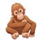 Little Orangutan Cartoon Animal Illustration