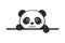 Little Panda. Cartoon Panda. Cute Panda Face. Baby Shower. Paws up over wall