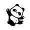 little panda silhouette making cute gestures animal cartoons for kids
