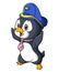 The little penguin is shocked and wearing cap