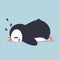 Little penguin sleep doodle cartoon