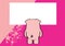 Little pig character cartoon perspective background