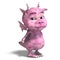 Little pink cute toon dragon devil