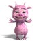 Little pink cute toon dragon devil