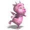 Little pink cute toon dragon devil