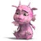 Little pink cute toon dragon devil