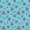 Little pink flowers Pattern with skyblue background