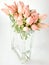 Little pink roses bouquet on vase