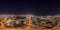 Little planet 360 degree sphere. Panorama of aerial view of Dubai Downtown skyline and highway, United Arab Emirates or UAE.