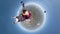 Little planet skydivers having fun