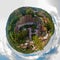 Little planet spherical view of little village Andlau, Alsace