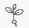 Little plant seedling line icon